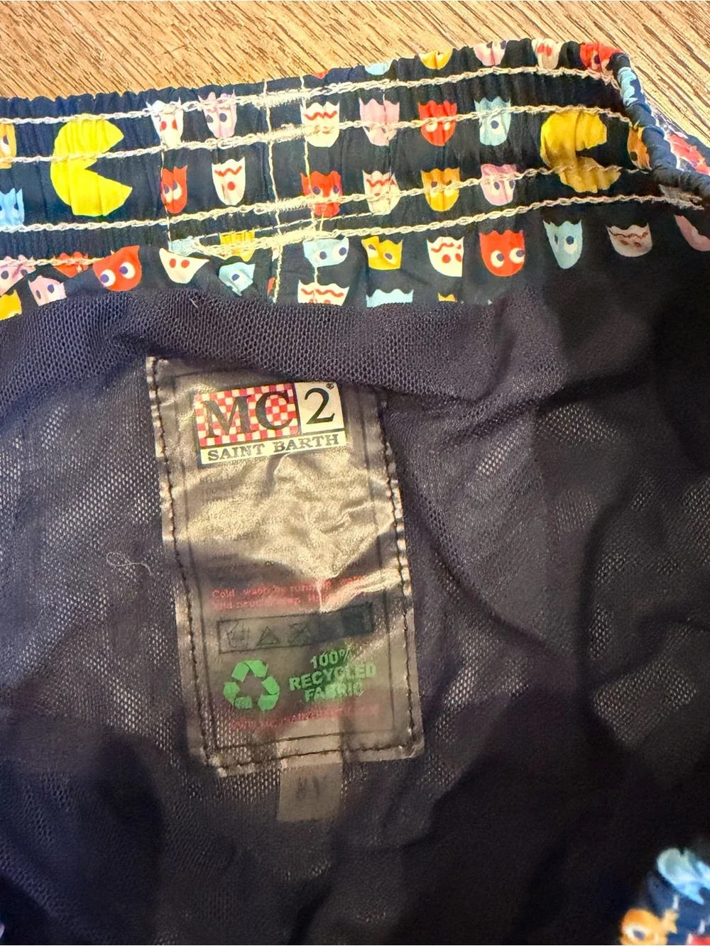 MC2 Saint Barth boys Navy Pac-Man & Ghost Print Swim Trunks